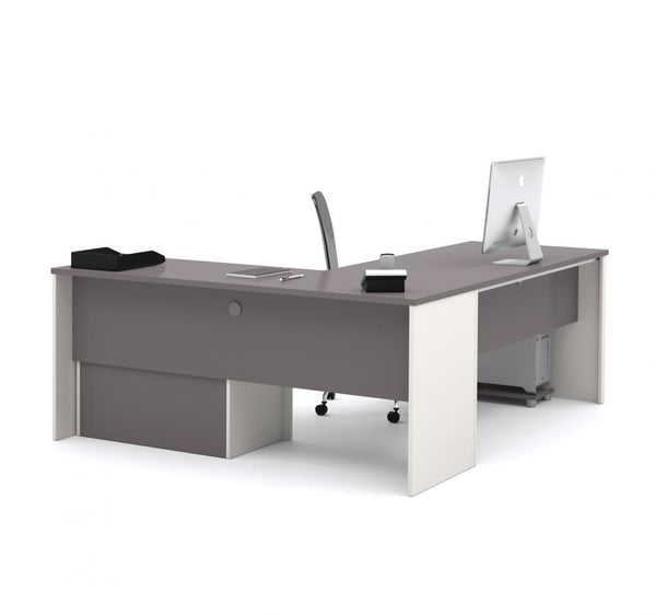 72W L-Shaped Desk with Lateral File Cabinet