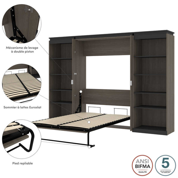 Full Murphy Bed with Shelves (120W)