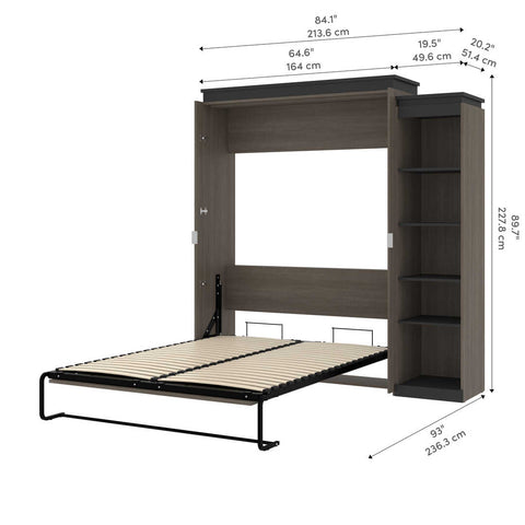 Queen Murphy Bed with Shelves (87W)