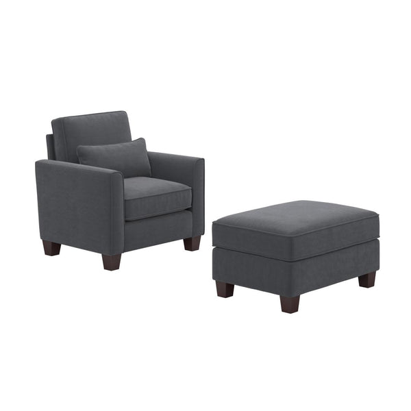 Accent Chair with Storage Ottoman Set