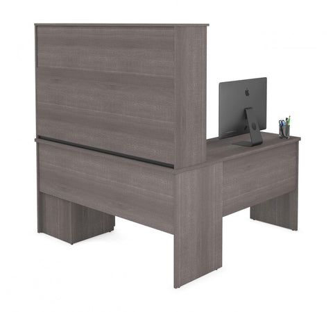 60W L-Shaped Desk with Hutch