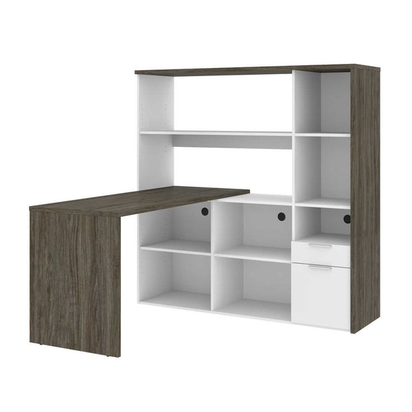 60W L-Shaped Desk with Storage