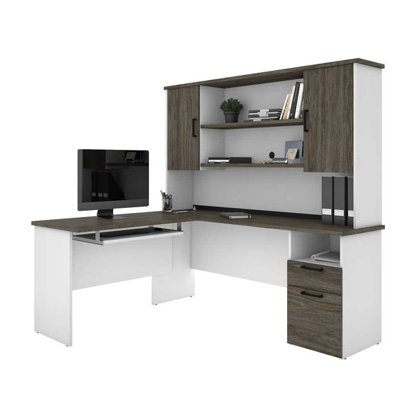 L-Shaped Desk with Hutch