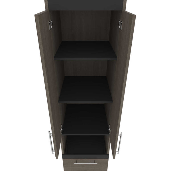 Queen Murphy Bed with Storage Cabinets and Pull-Out Shelves (106W)