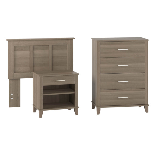 Twin Size Headboard, Chest of Drawers and Nightstand Bedroom Set