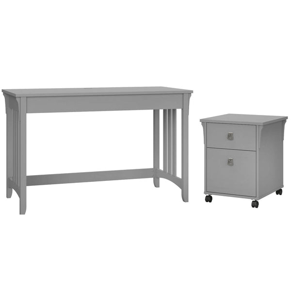 48W Writing Desk with 2 Drawer Mobile File Cabinet