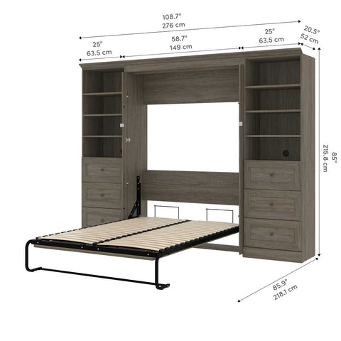 Full Murphy Bed with Closet Storage (114W)