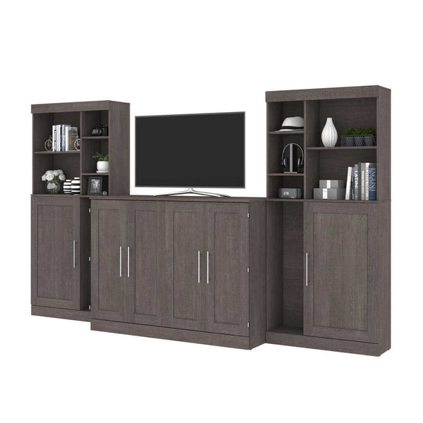 Full Cabinet Bed with Mattress and Tall Storage Cabinets (133W)