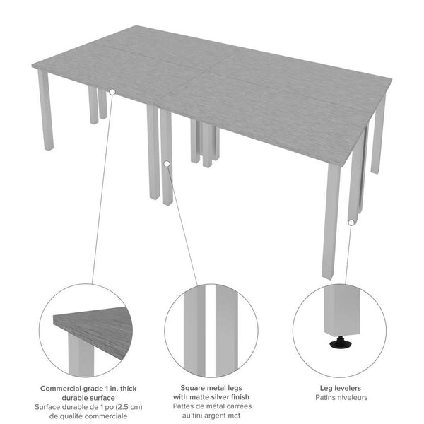 Four 48W x 24D Table Desks with Square Metal Legs