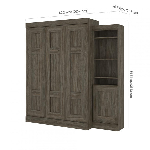 Full Murphy Bed with Storage Cabinet (81W)