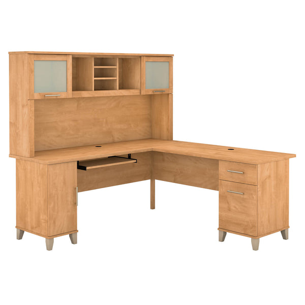 72W L Shaped Desk with Hutch