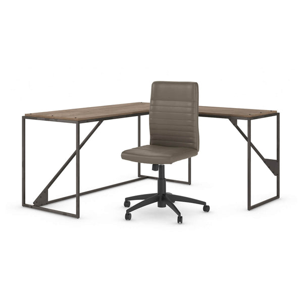 62W L Shaped Industrial Desk and Chair Set