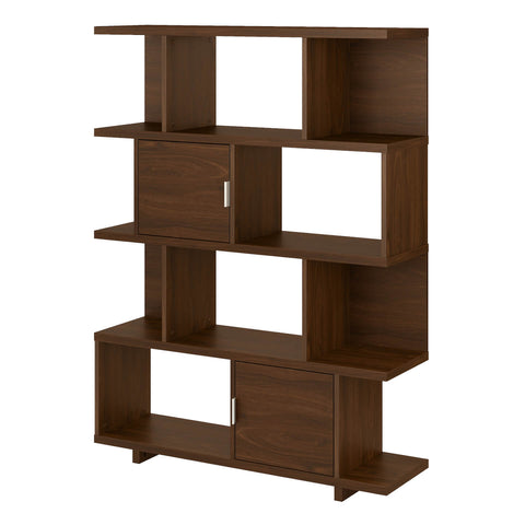 Large Geometric Etagere Bookcase with Doors