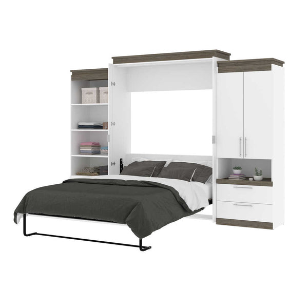 Queen Murphy Bed and Multifunctional Storage with Drawers (125W)