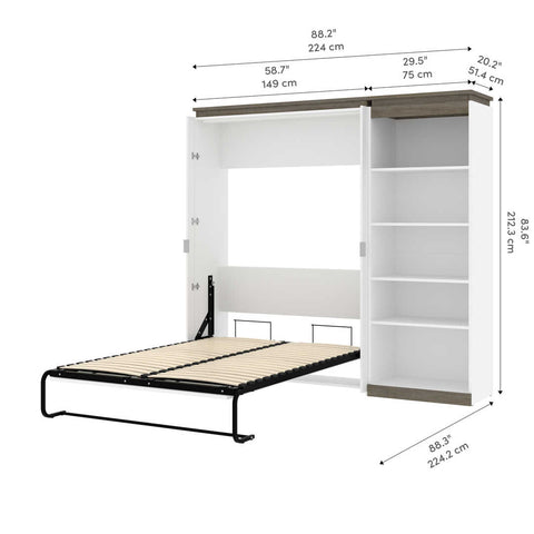 Full Murphy Bed with Shelves (91W)