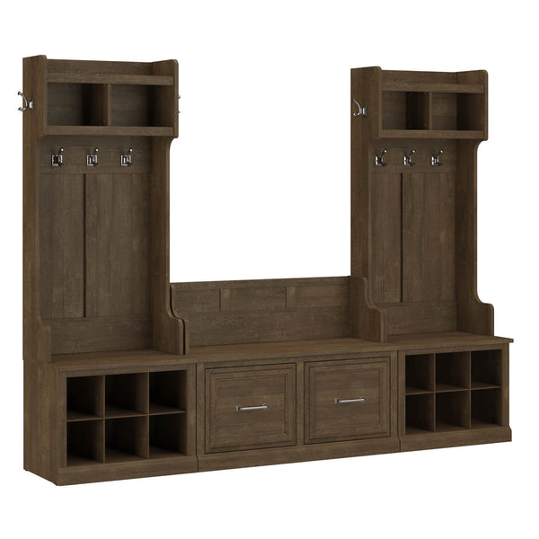 Entryway Storage Set with Hall Trees and Shoe Bench with Doors