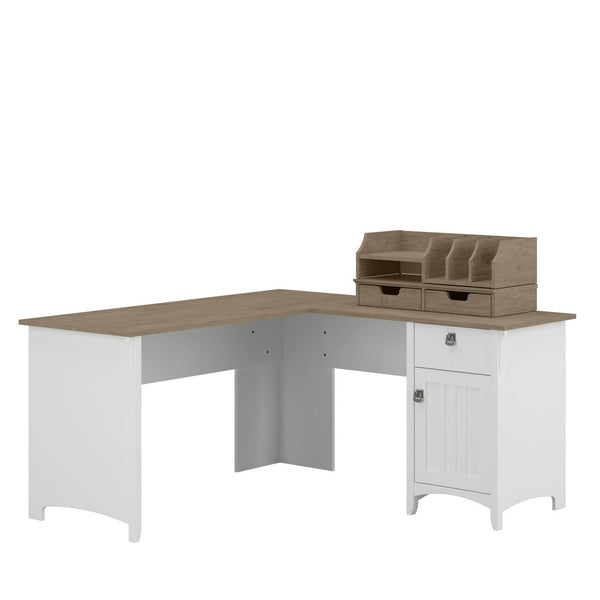 60W L Shaped Desk with Storage and Organizers