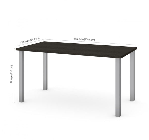 60W Table Desk with Square Metal Legs