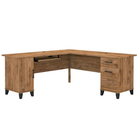 72W L Shaped Desk with Storage