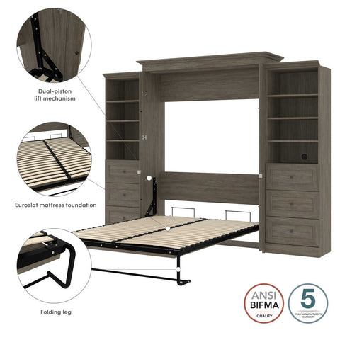 Queen Murphy Bed with Closet Storage (115W)