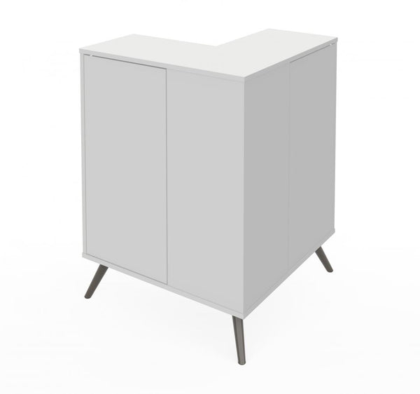 Outer Corner Storage Cabinet with Metal Legs