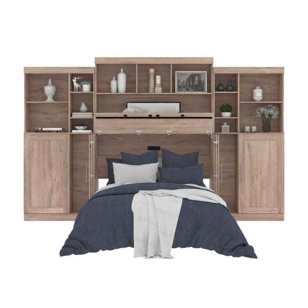 Full Cabinet Bed with Mattress and Upper Storage (133W)