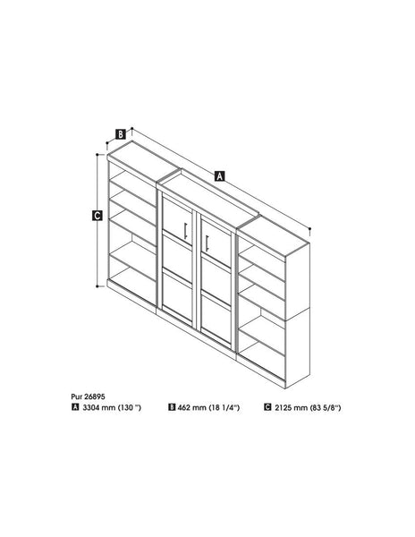 Full Murphy Bed with 2 Shelving Units (131W)