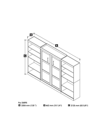 Full Murphy Bed with 2 Shelving Units (131W)