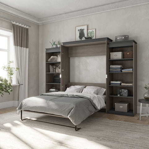 Queen Murphy Bed with Shelves (126W)