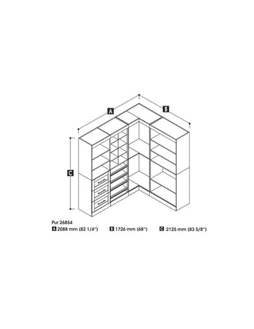 83W Walk-In Closet Organizer