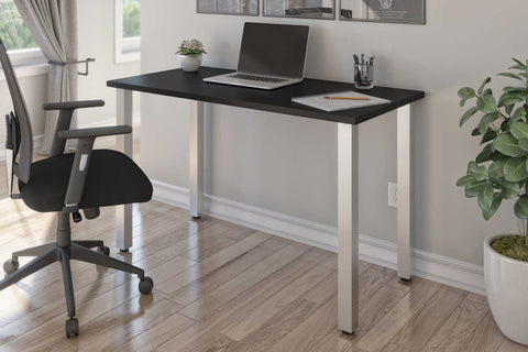 48W Table Desk with Square Metal Legs