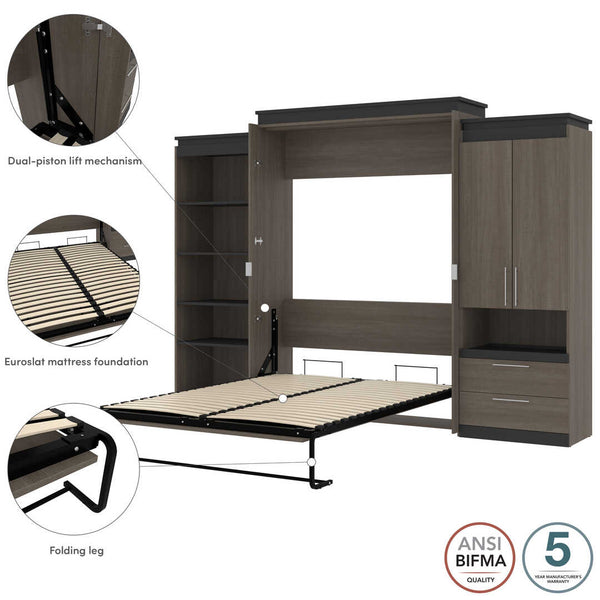 Queen Murphy Bed with Multifunctional Storage (125W)