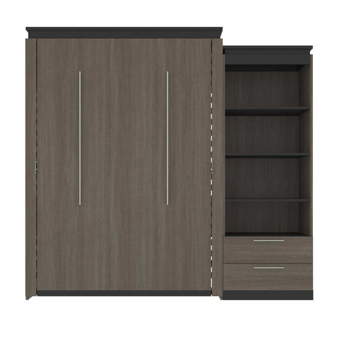 Queen Murphy Bed with Shelves and Drawers (97W)