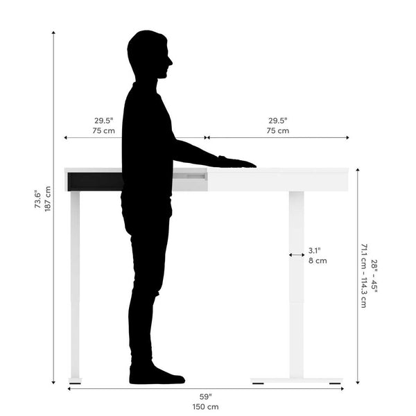 72W L-Shaped Standing Desk