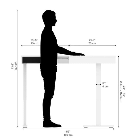 72W L-Shaped Standing Desk