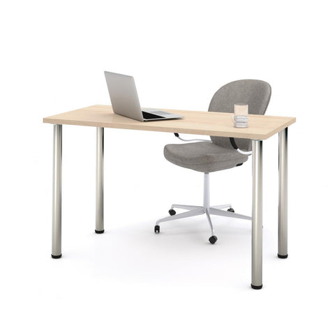 48W Table Desk with Round Metal Legs