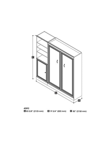 Full Murphy Bed and Closet Organizer with Doors (84W)