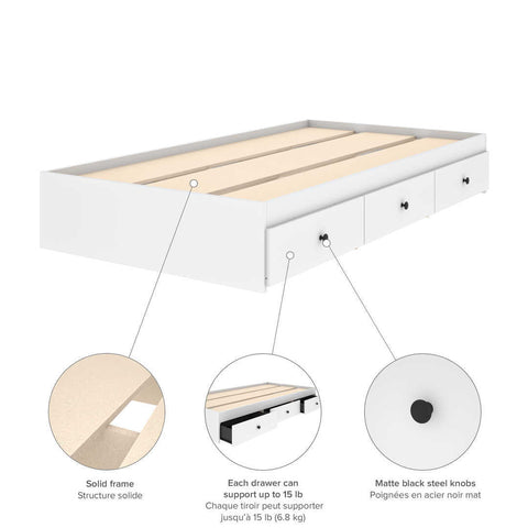 42W Twin Platform Storage Bed