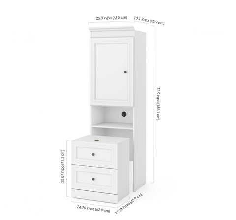 25W Shelving Unit with Mobile Nightstand