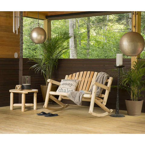 White Cedar Settee Rocker and Coffee Table Set