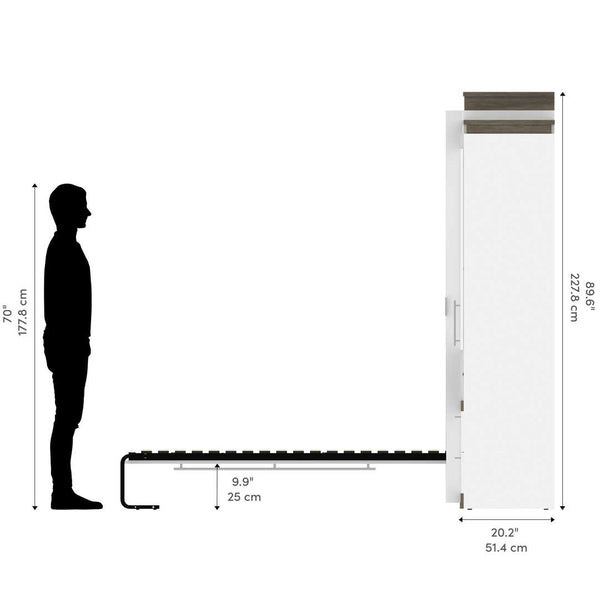 Queen Murphy Bed and Multifunctional Storage with Drawers (125W)