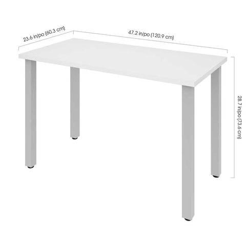 48W Table Desk with Square Metal Legs