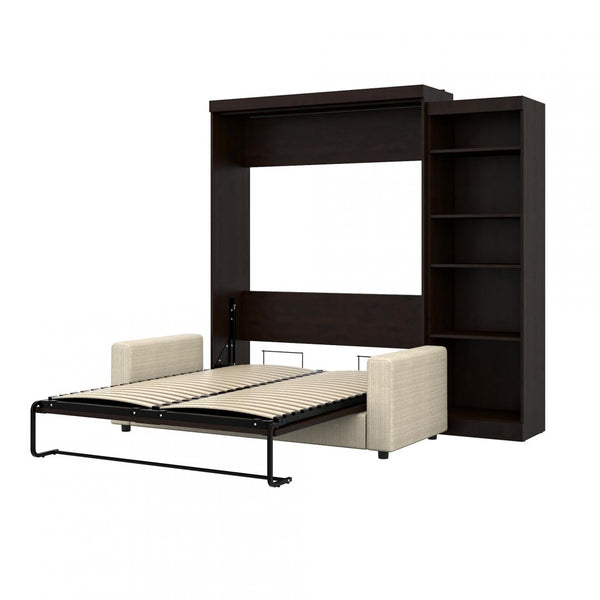 Queen Murphy Bed with Sofa and Shelving Unit (96W)