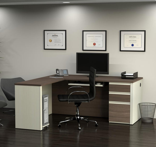 L-Shaped Desk with Pedestal