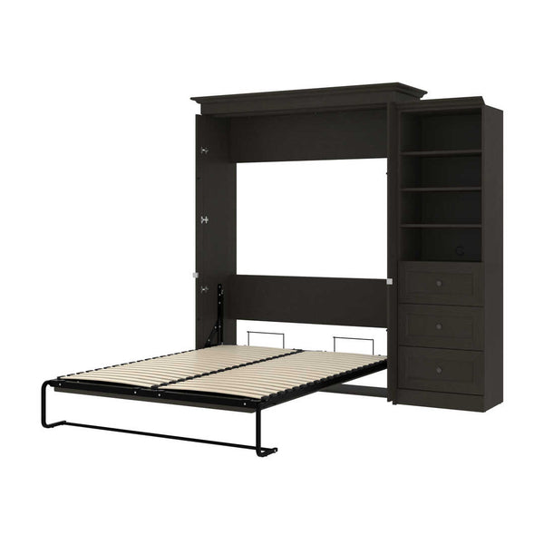 Queen Murphy Bed with Shelves and Drawers (92W)