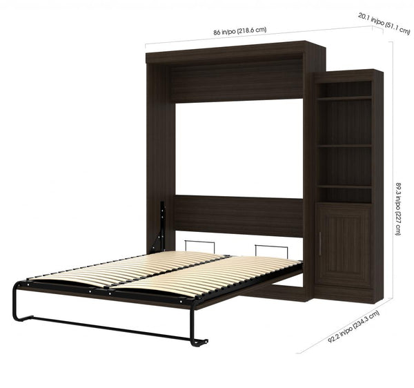 Queen Murphy Bed with Storage Cabinet (87W)