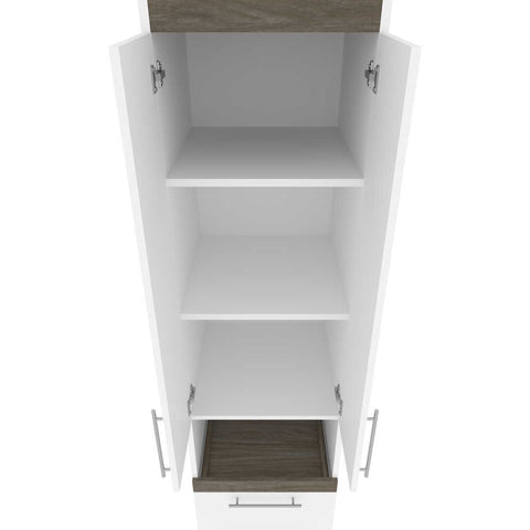 Full Murphy Bed with Storage Cabinet and Shelves (100W)