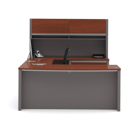 72W U-Shaped Executive Desk with Lateral File Cabinet and Hutch