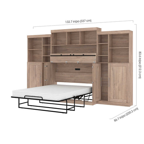 Full Cabinet Bed with Mattress and Upper Storage (133W)