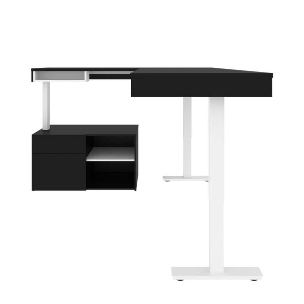 72W L-Shaped Standing Desk with Credenza